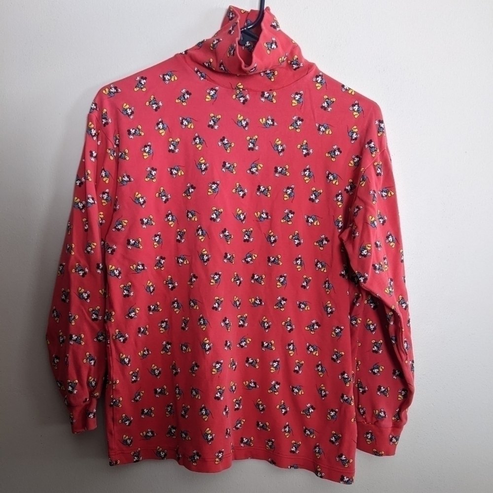 Vintage Disney Mickey Mouse Print Turtleneck